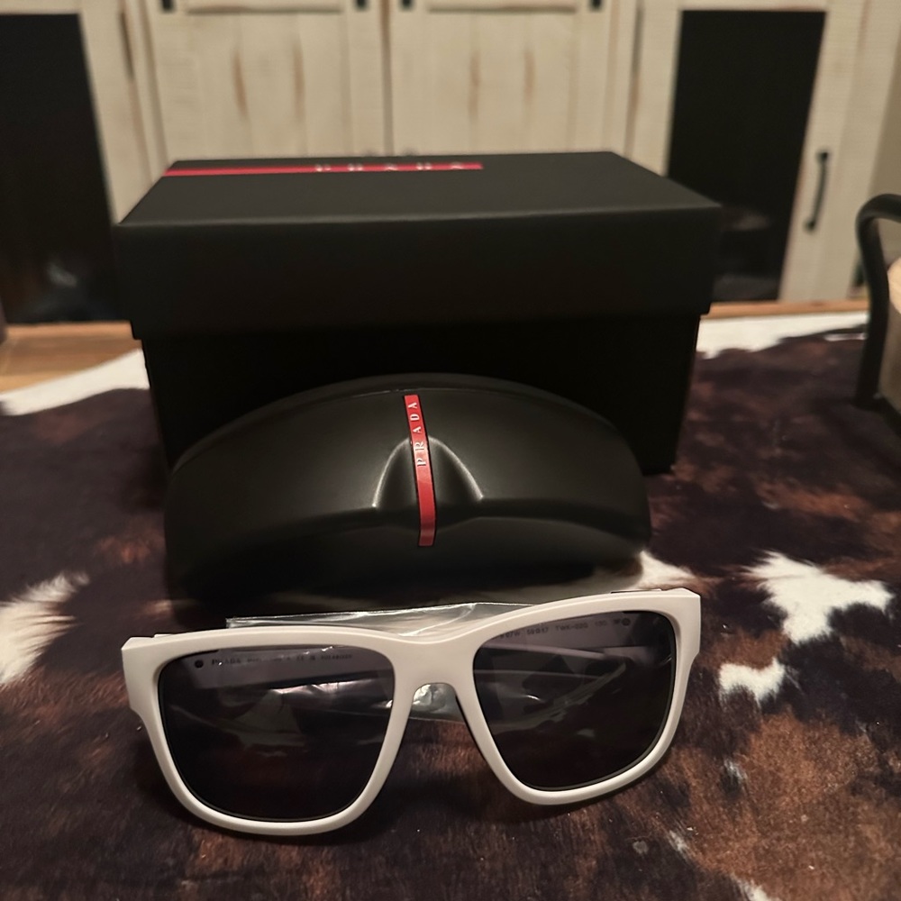 Prada Linea Rossa PS 07 WS white polarized sunglasses